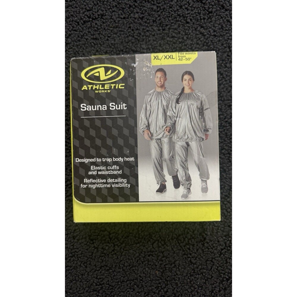 Athletic Works Adult Sauna Suit XL/2X Waist Sizes 42" - 50'' Sweat Suit 2-piece